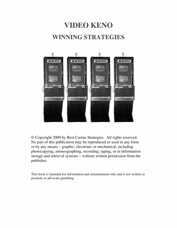 Product picture VIDEO KENO WINNING STRATEGIES